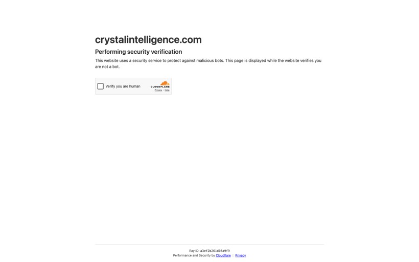 Crystal Intelligence website homepage