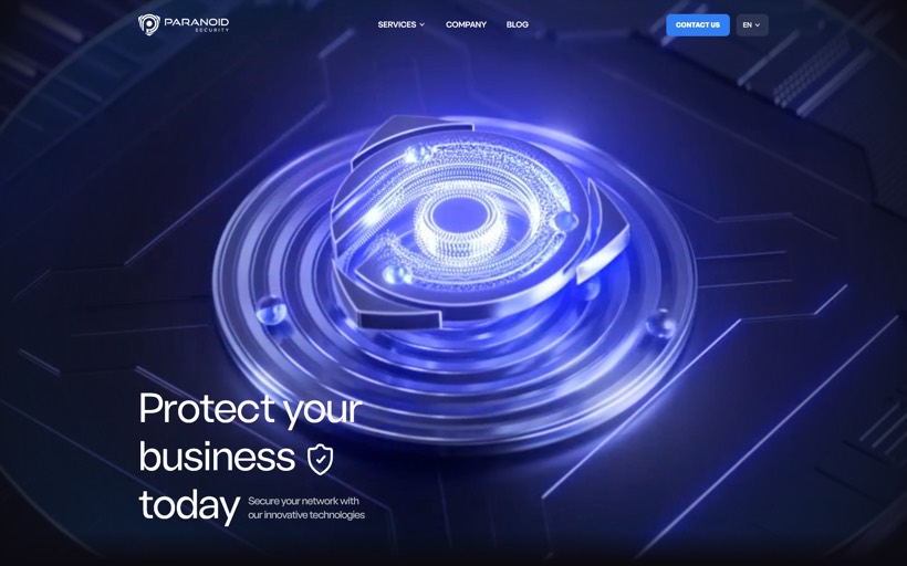 Paranoid Security website homepage